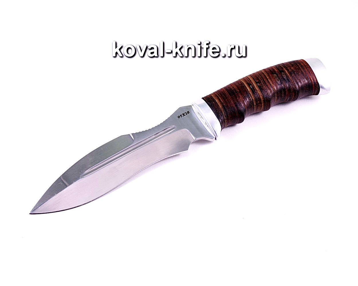 Нож Каратель (сталь 95х18), рукоять кожа A120