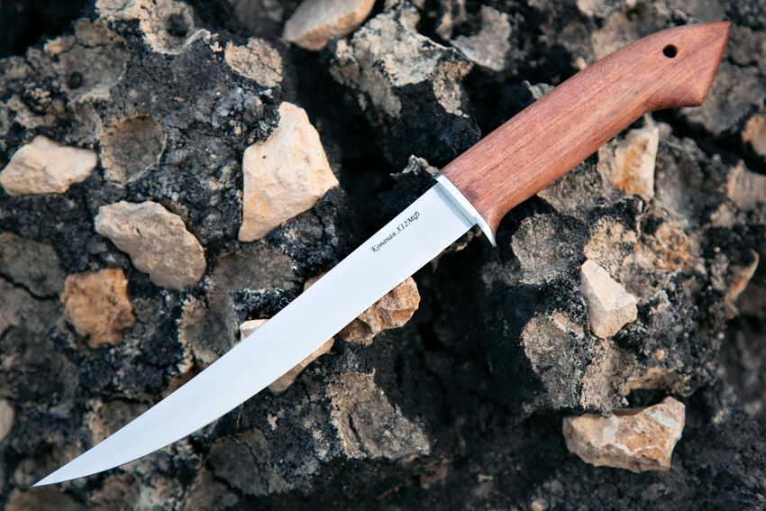 Филейный нож из кованой стали Х12МФ (рукоять – бубинга) A728