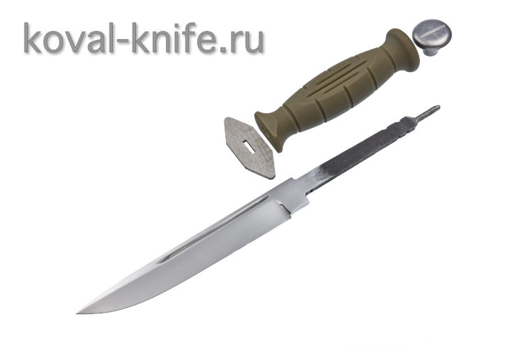 Комплект для ножа Финка (клинок кованая 95х18 3,5мм, гарда, тыльник, рукоять пластик)