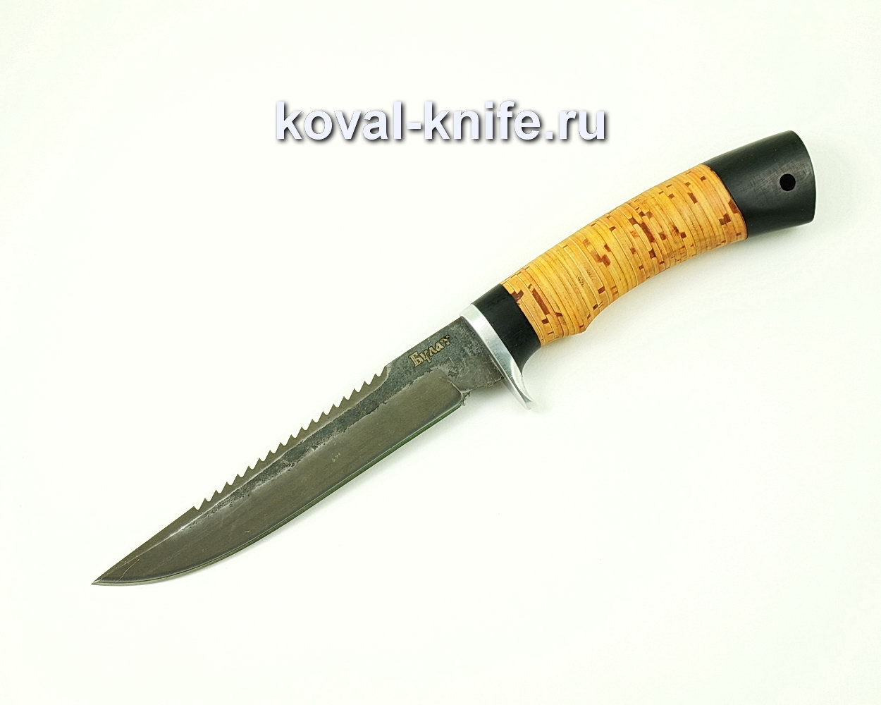 Нож рыбак из стали Булат (рукоять граб, береста) A422