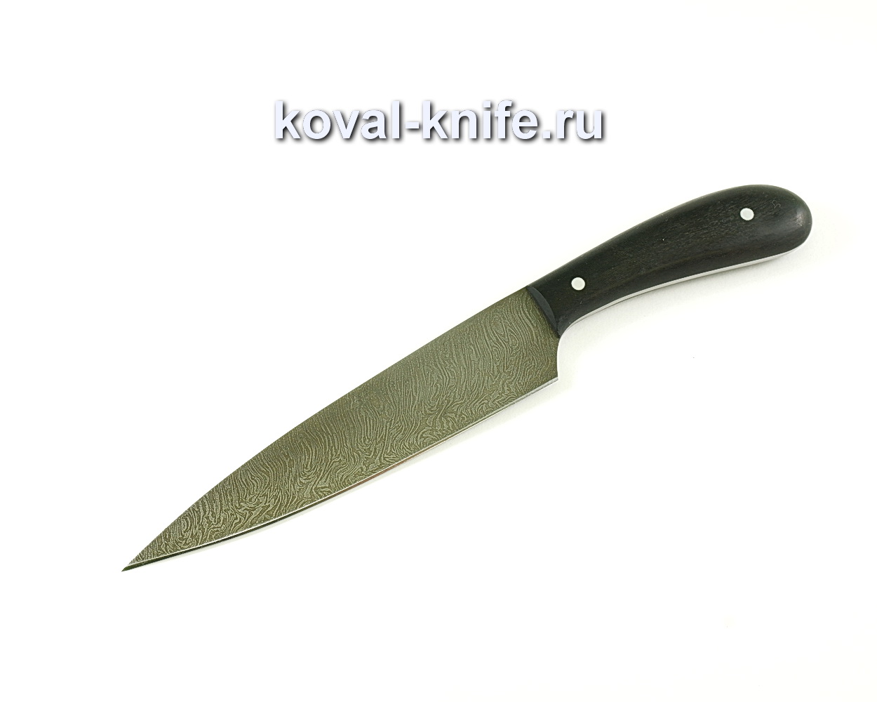 Кухонный средний нож (сталь дамасская), рукоять граб A060