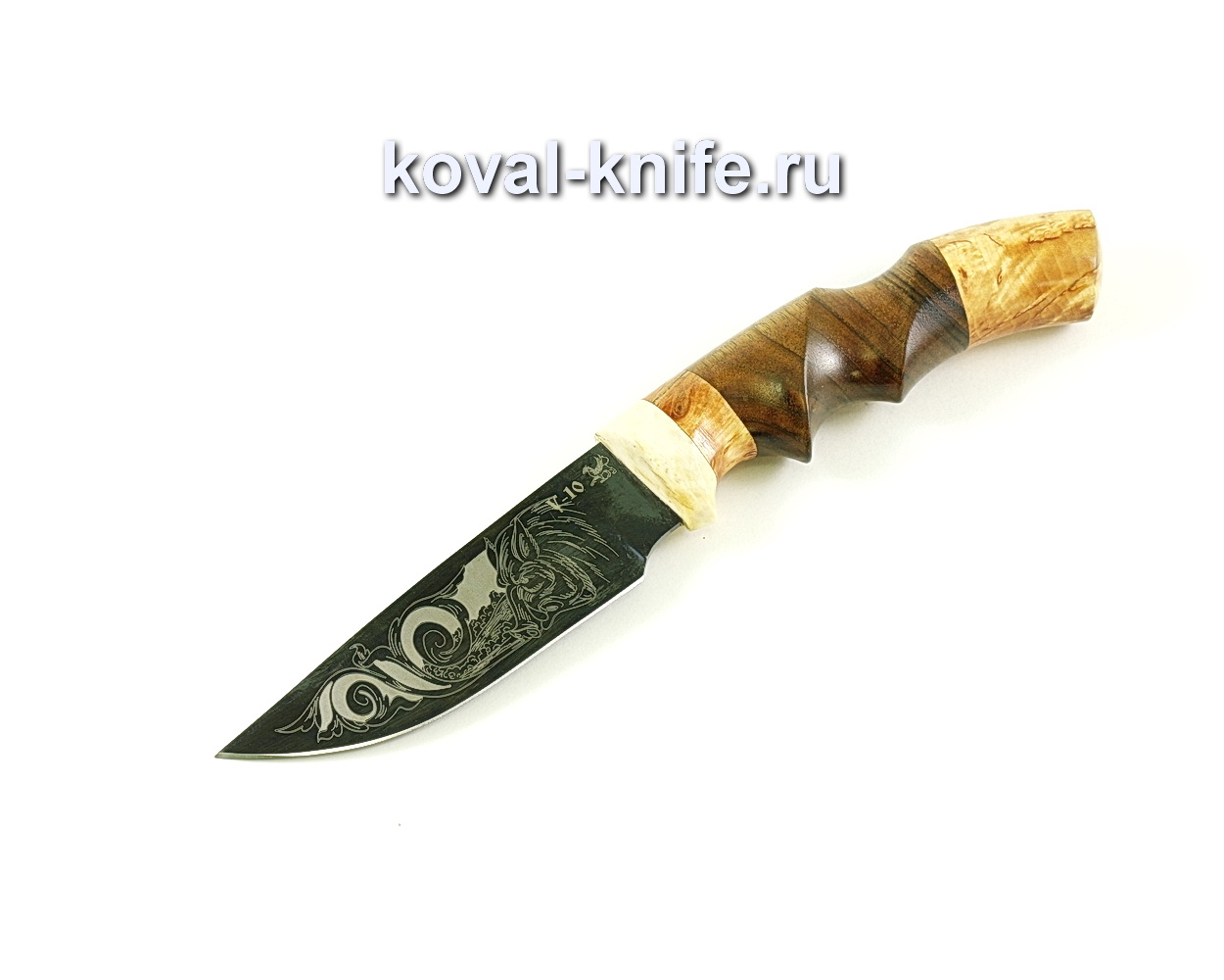 Нож Норвег (сталь У10), рукоять рог, орех, карелка A074