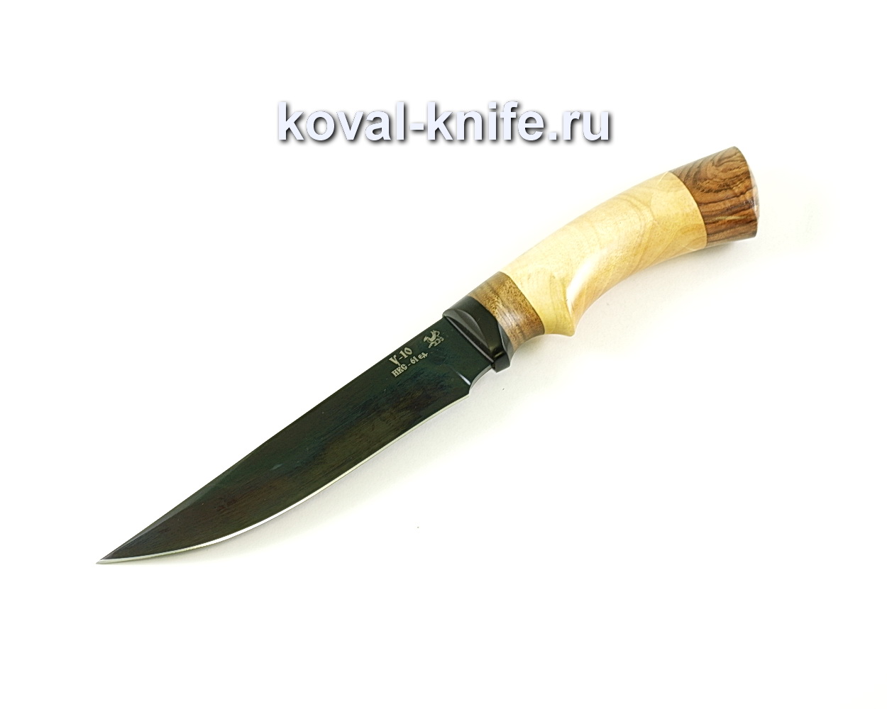 Нож Лис (сталь У10), рукоять эбонит, орех A078