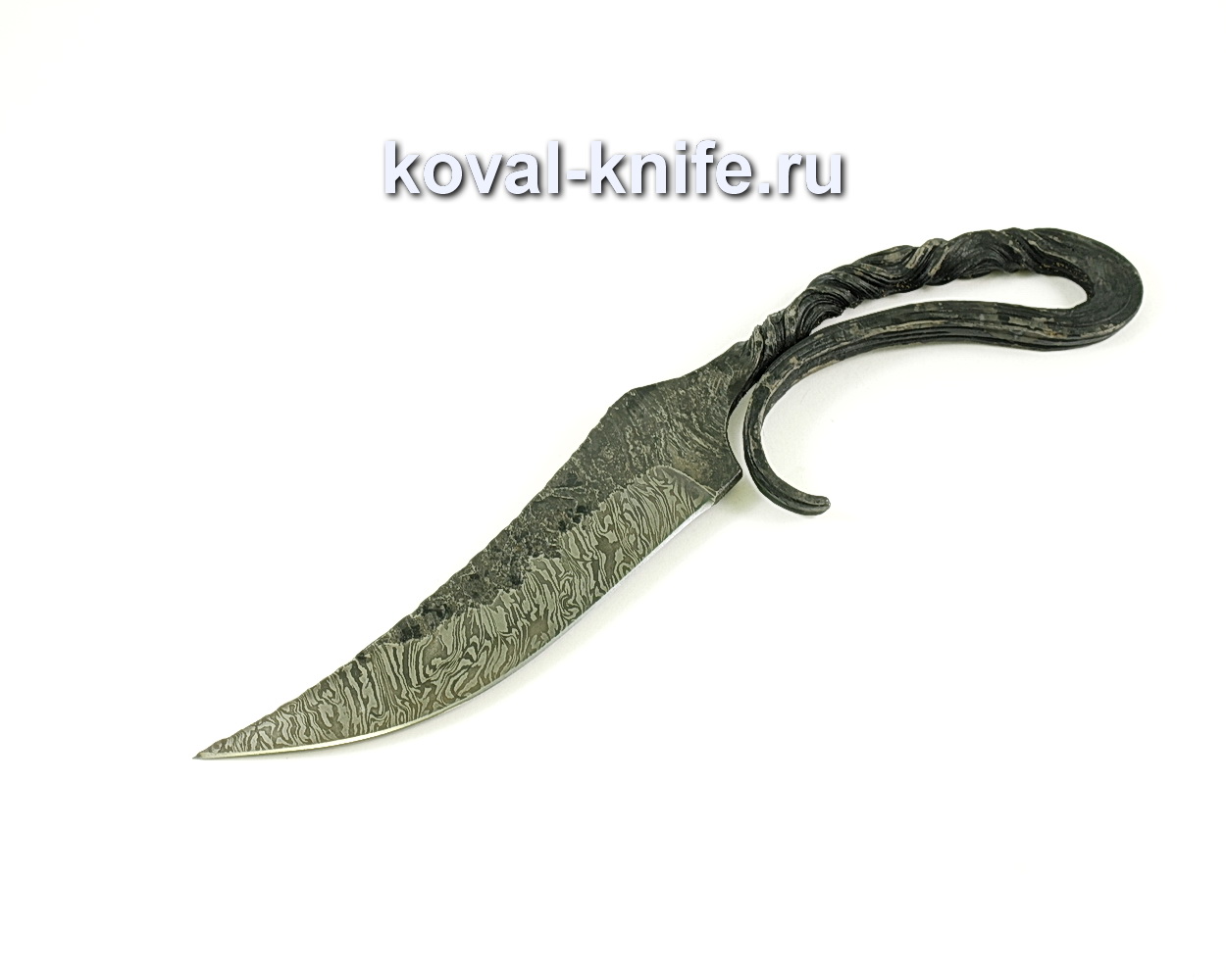 Нож ворон (сталь дамасская), рукоять сталь дамаск A066