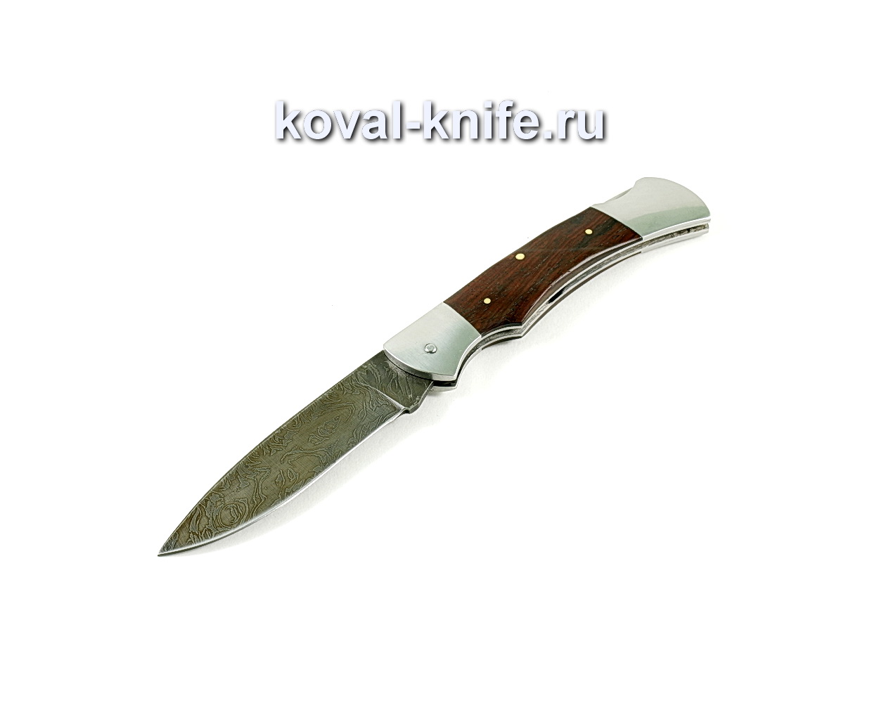 Нож Складной (сталь дамасская), рукоять орех A250
