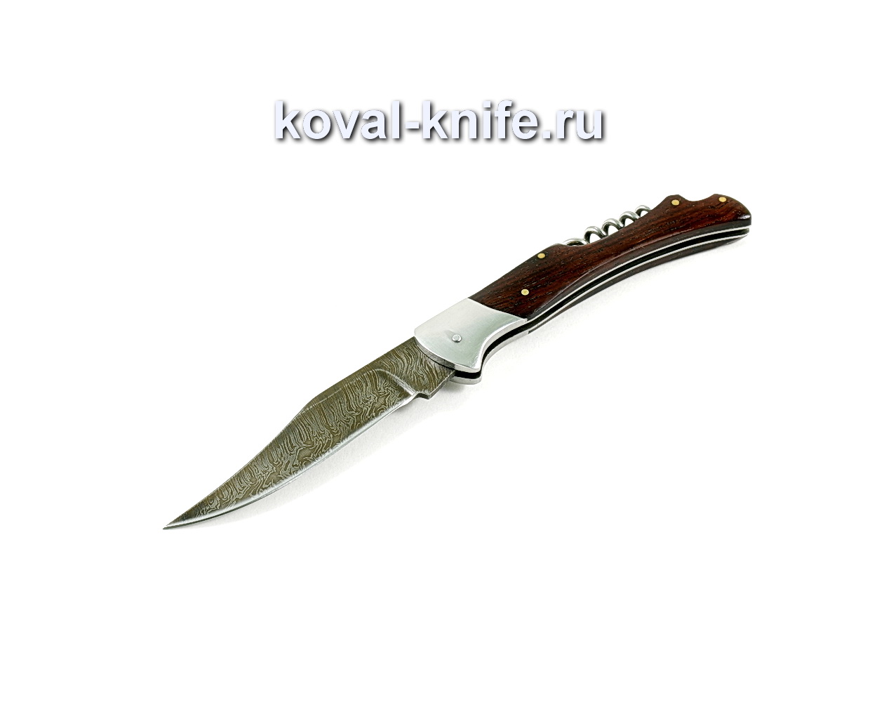 Нож Складной (сталь дамасская), рукоять орех A255