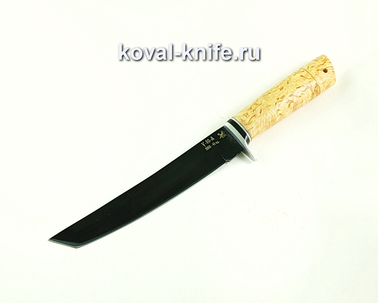 Нож Танто (сталь У10), рукоять карельская береза A308