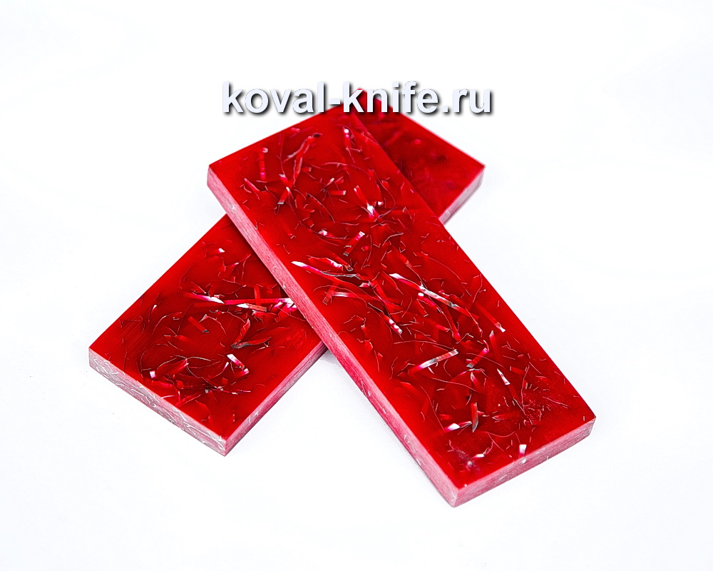 Накладки для рукояти ножа из композита (красный цвет) №8