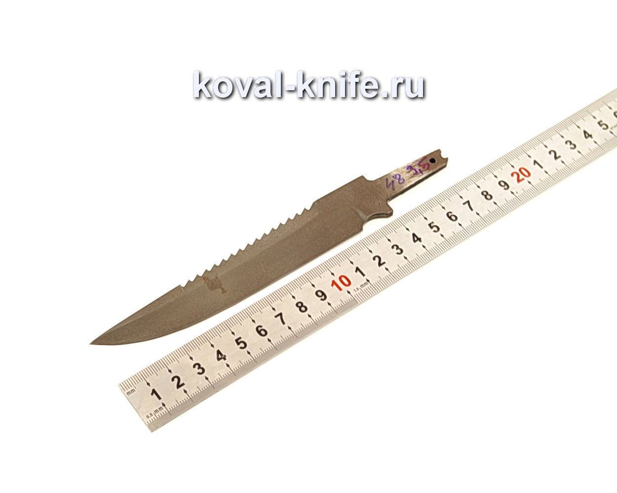 Клинок для ножа Рыбак из из булатной стали N48