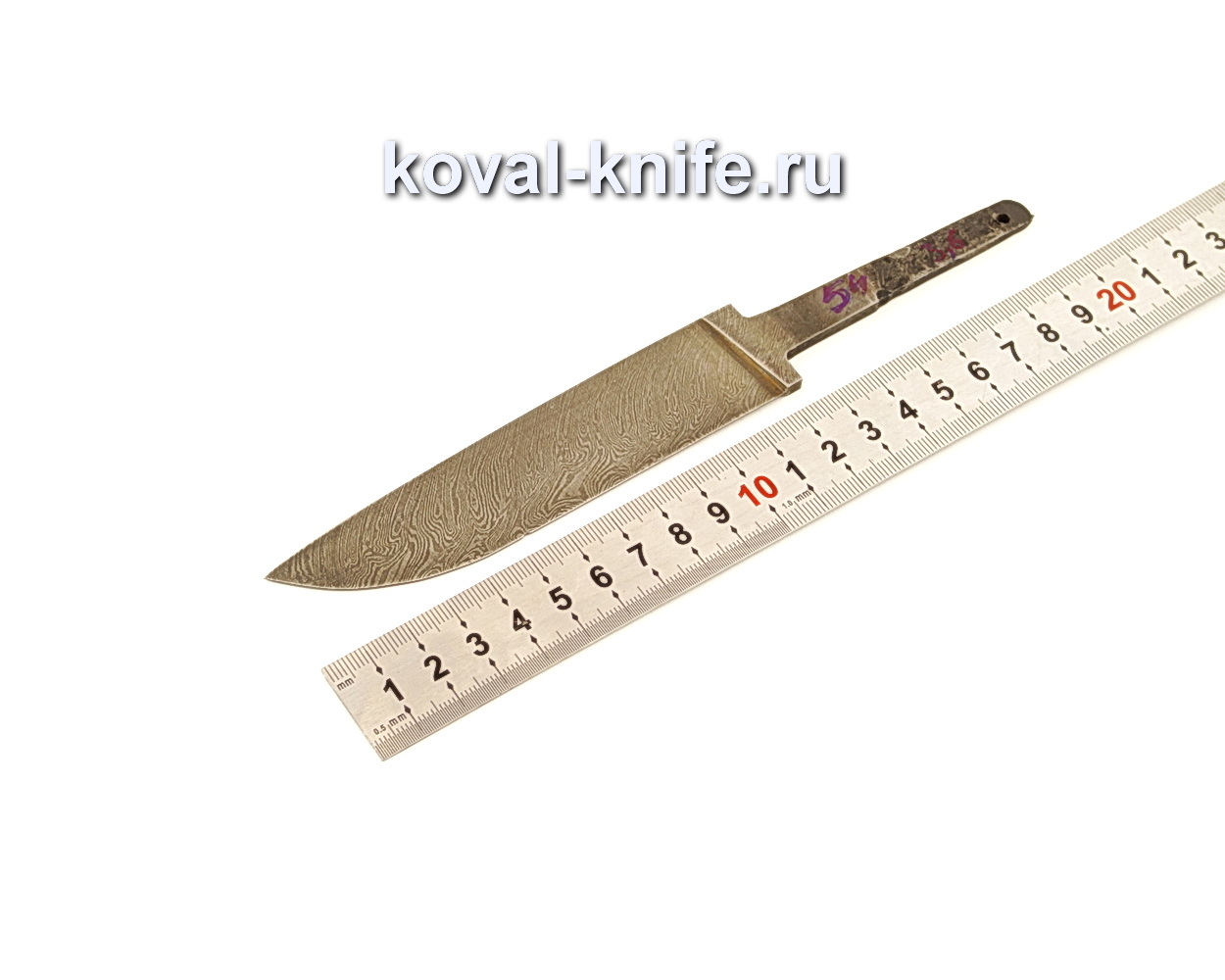 Клинок для ножа из дамасской стали N54