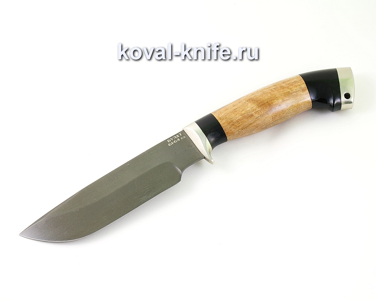 Нож из булатной стали Барс (Легированный булат, рукоять орех и граб) A464