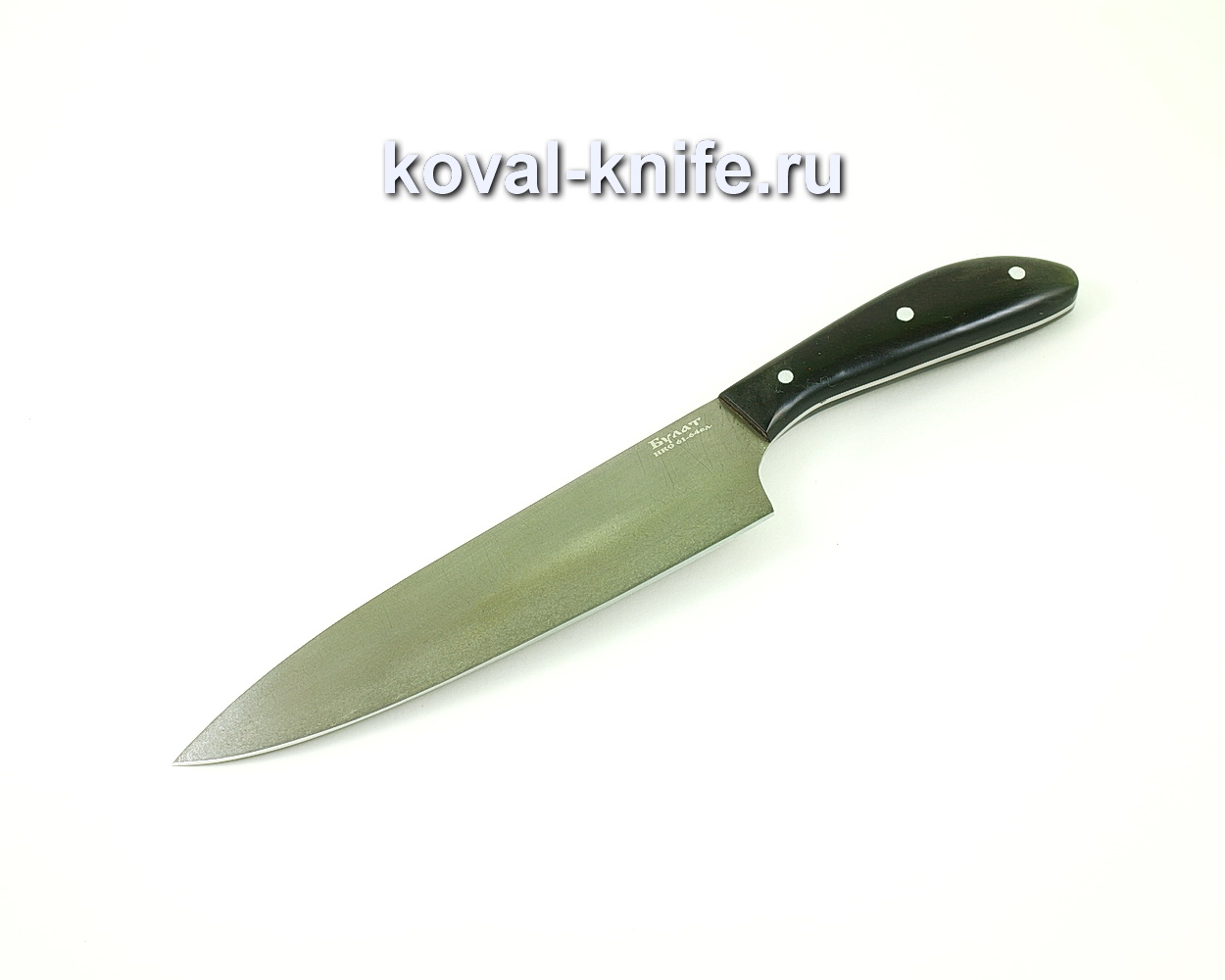 Нож из булатной стали Кухонный большой (Легированный булат, рукоять граб) A451