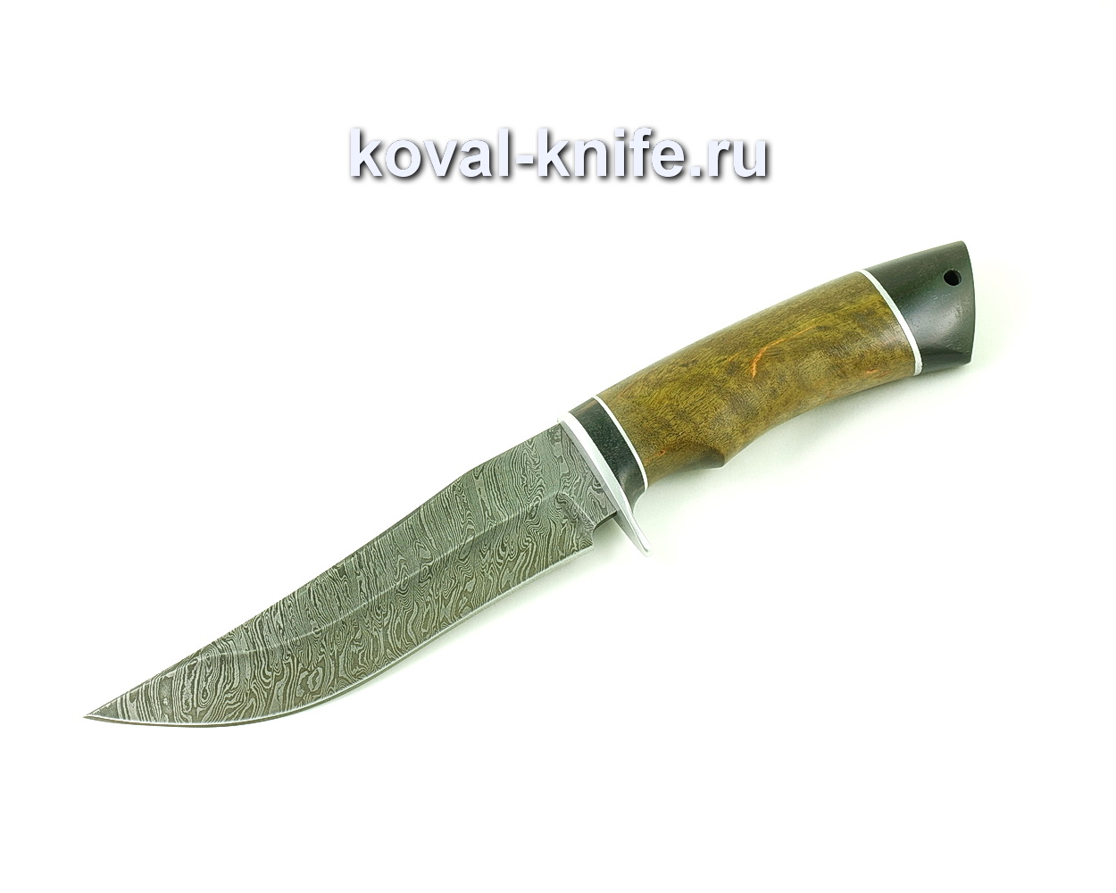Нож из дамасской стали Клыч (рукоять стабилизированная карельская береза и граб) A496