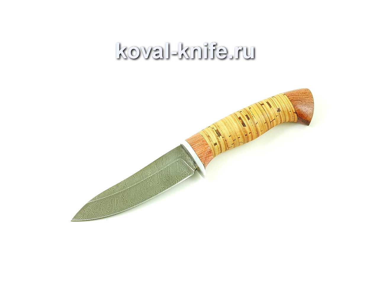 Нож из дамасской стали Лань (рукоять береста и бубинга) A495