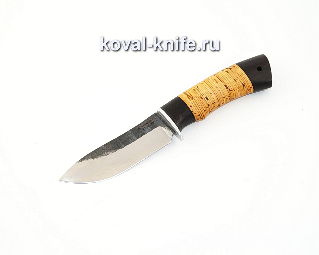 Нож Кабан из кованой стали 110Х18 с рукоятью из бересты и граба A585