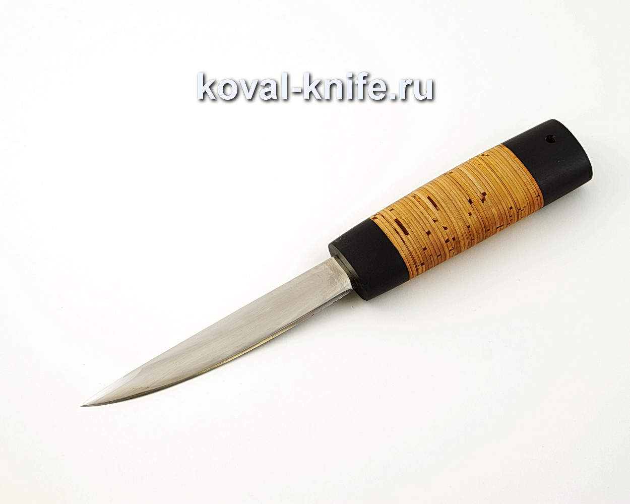 Якутский нож малый из кованой стали 110Х18 с рукоятью из бересты и черного граба A538