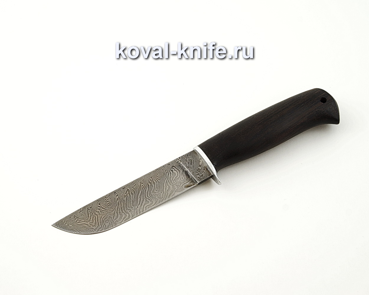 Нож Белка из дамасской стали с рукоятью из черного граба A545