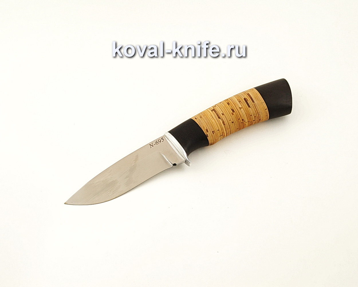 Нож Сапсан из нержавеющей стали Bohler N695 с рукоятью из бересты  A649