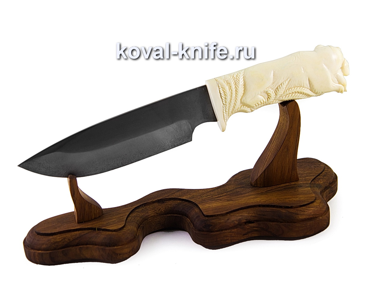 Нож из булатной стали Барс (рукоять с резьбой по кости) A365