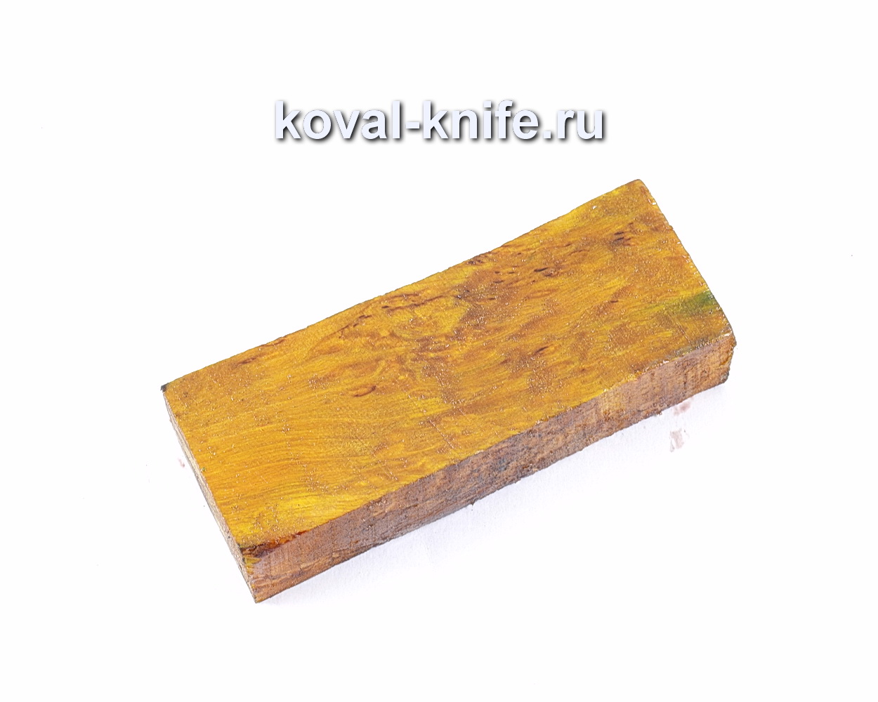 Карельская береза стабилизированная для рукоятки ножа (желтая)