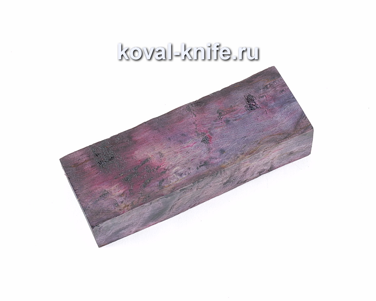 Карельская береза стабилизированная для рукоятки ножа (фиолетовая)
