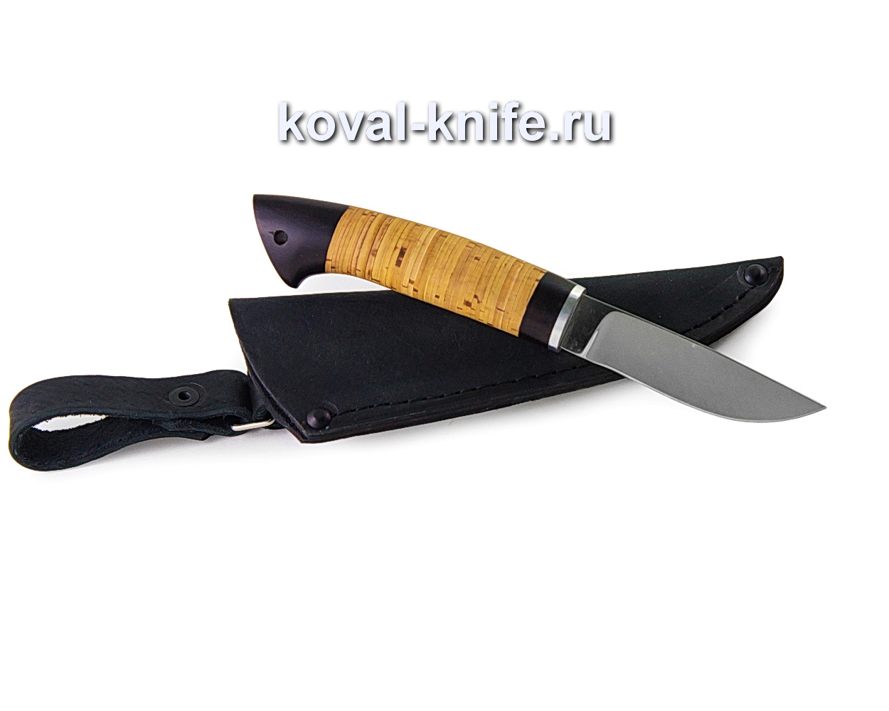 Нож Грибник из кованой стали 110х18 (рукоять береста, граб) A331