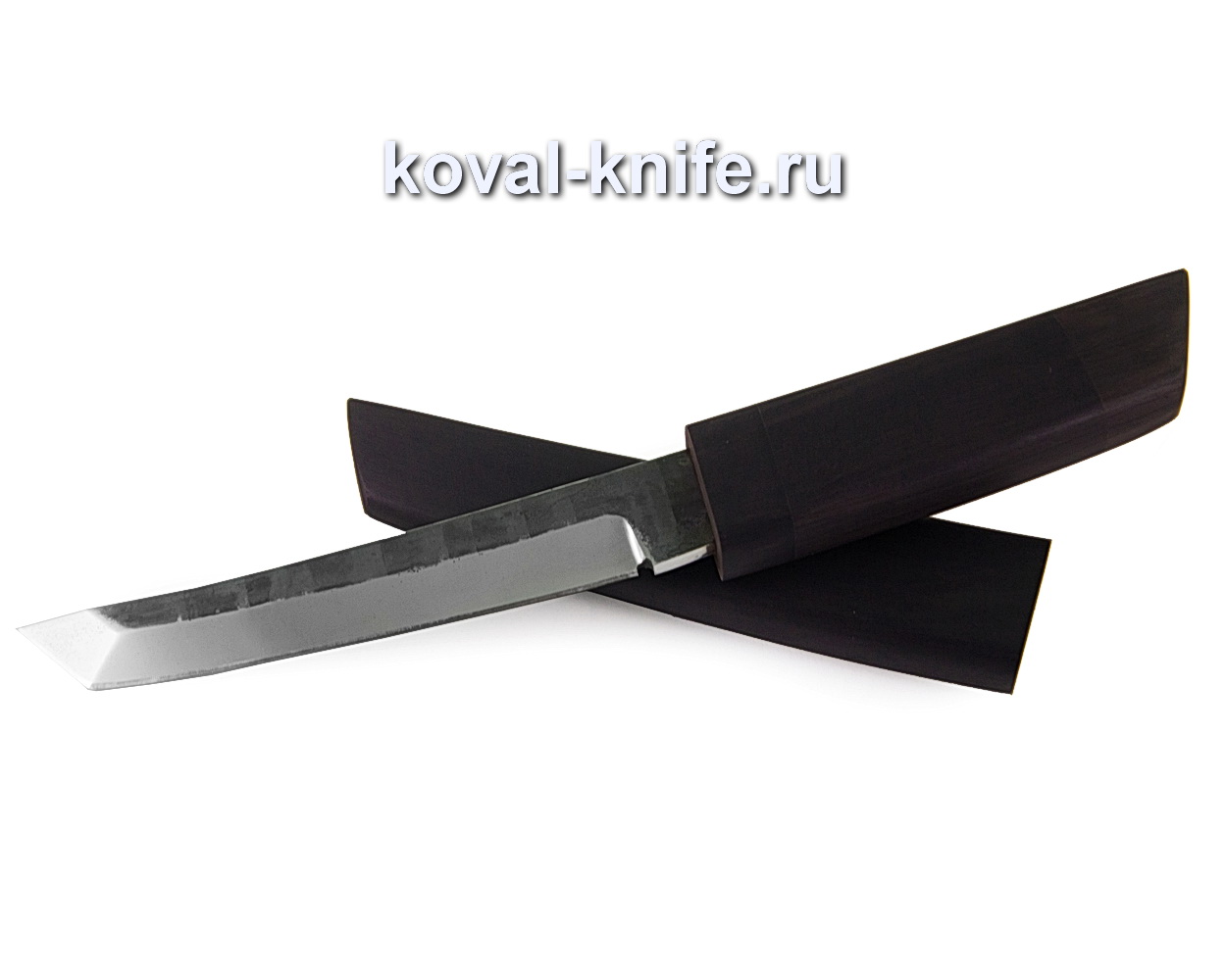 Нож Танто (сталь 110х18), рукоять и ножны черный граб A346